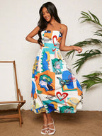 Vestido Longo com Costas Franzidas - Sofia