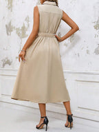Vestido Longo Casual com Amarração na Cintura - Chemise