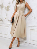 Vestido Longo Casual com Amarração na Cintura - Chemise