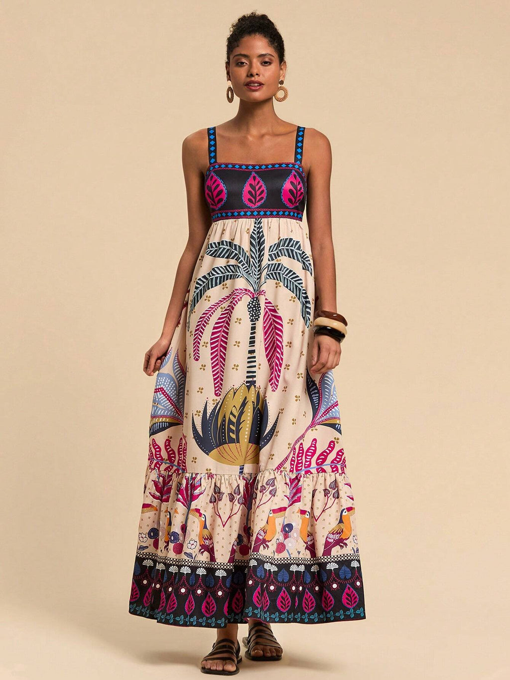 Vestido Longo Elegante de Estampado