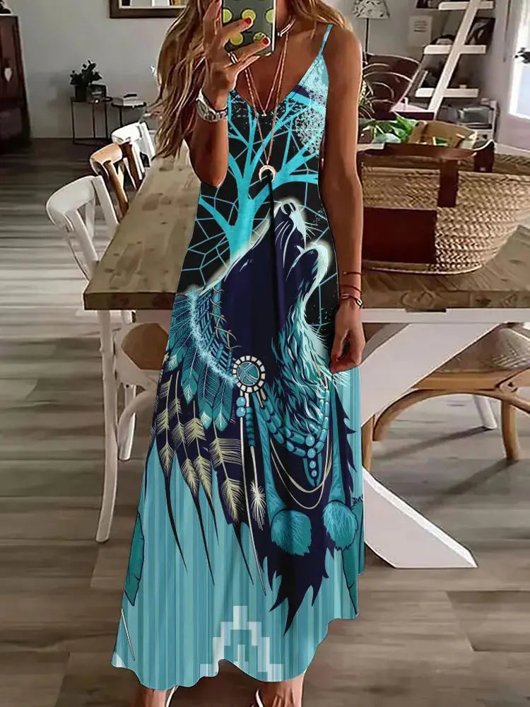Vestido Longo Estampado Glória