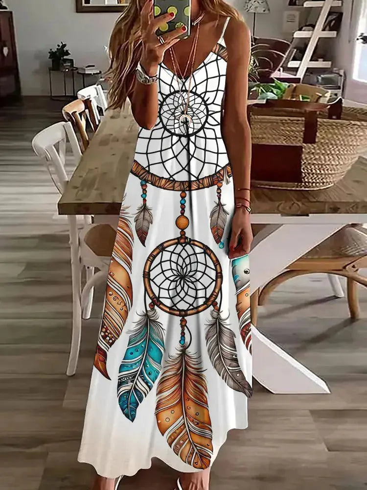 Vestido Longo Estampado Glória