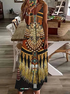 Vestido Longo Estampado Glória