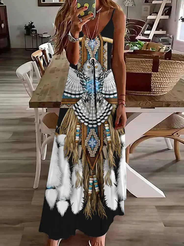 Vestido Longo Estampado Glória