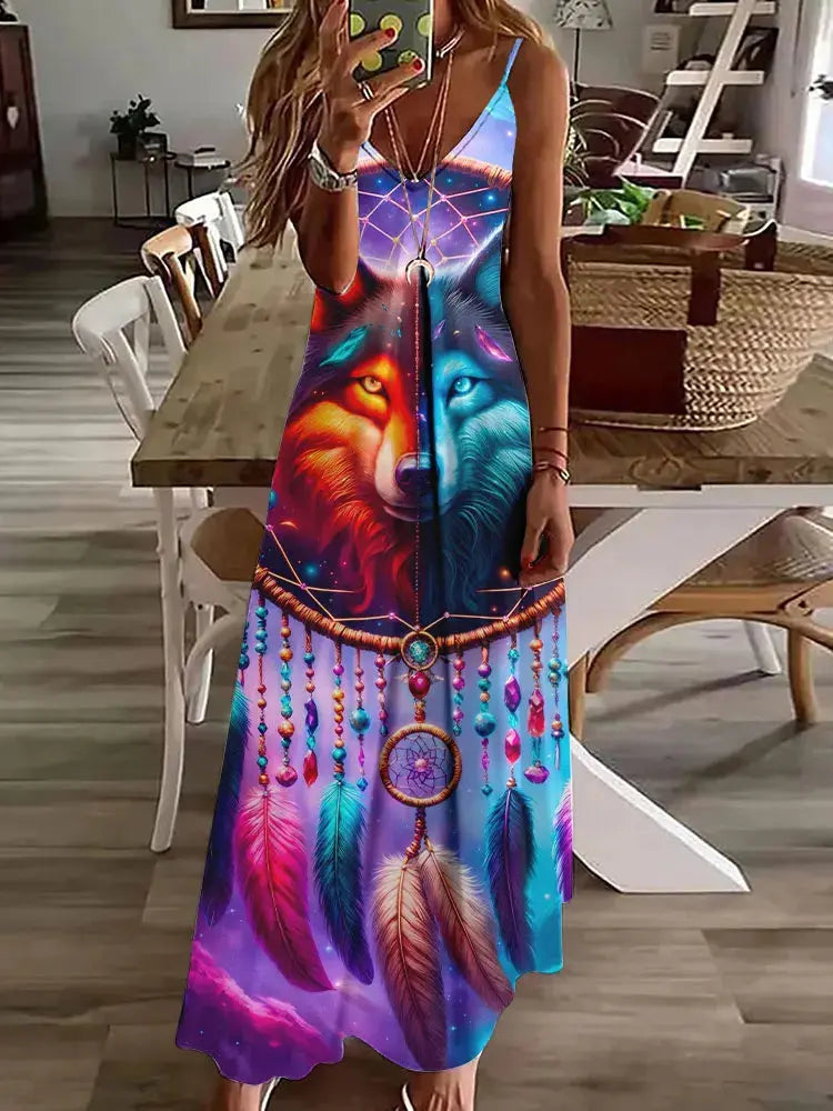 Vestido Longo Estampado Glória