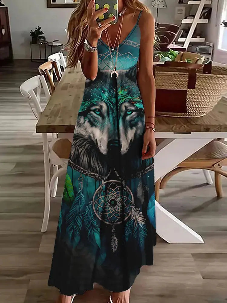 Vestido Longo Estampado Glória