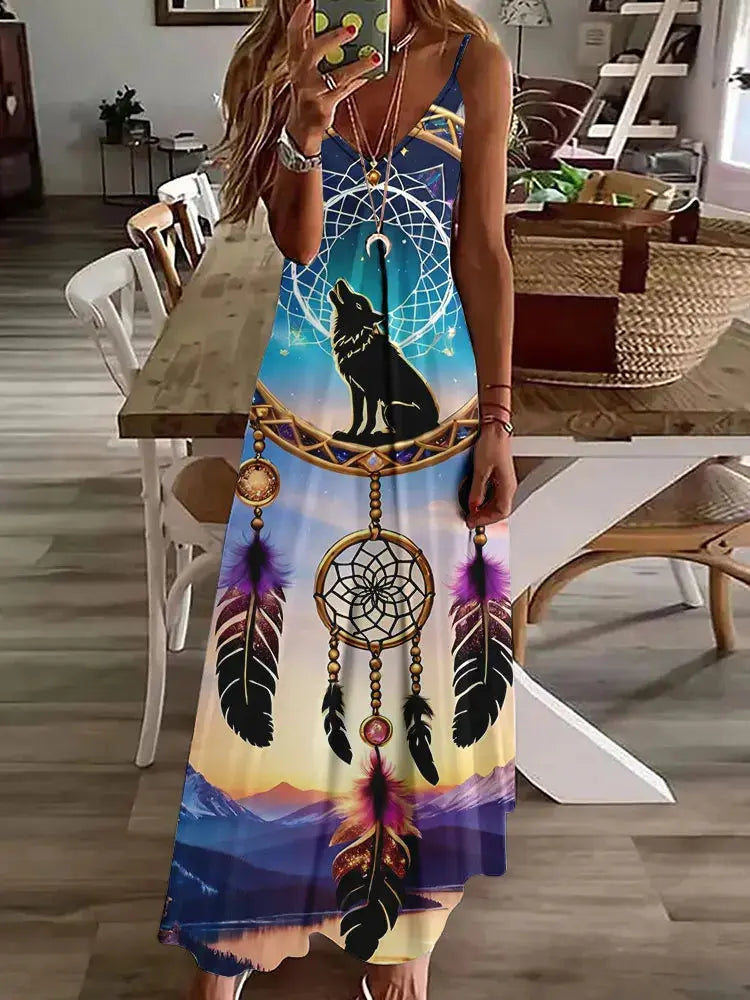 Vestido Longo Estampado Glória