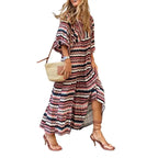 Vestido Longo Estampado Gola em V Luna