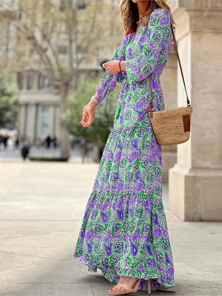Vestido Longo Estampado Kelly