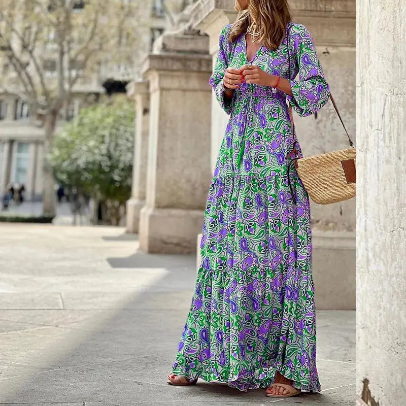Vestido Longo Estampado Kelly