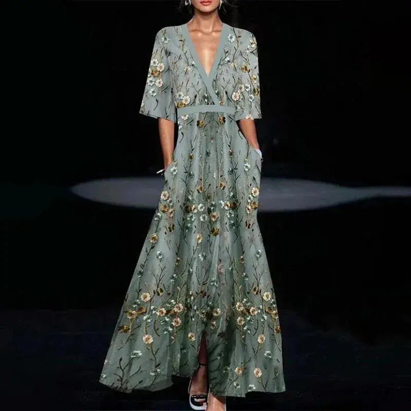 Vestido Longo Estampado Késia
