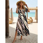 Vestido Longo Estampado Sereia