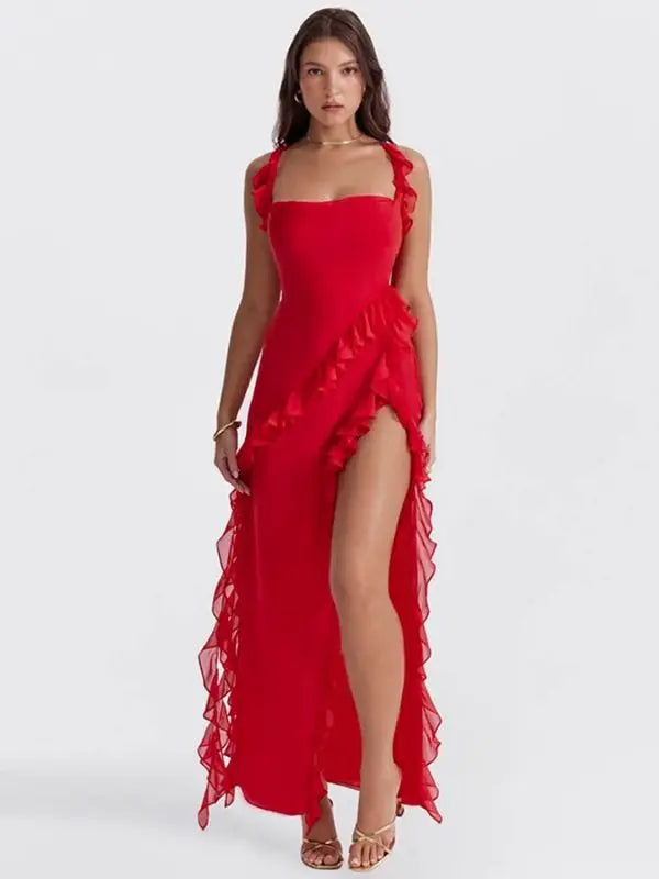 Vestido Longo Ester - Vermelho-XXG - HumArraso