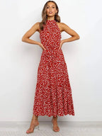 Vestido Longo Gola Plissada - Vermelho-escuro-XG - HumArraso