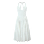 Vestido Longo Sem Costas com Decote em V