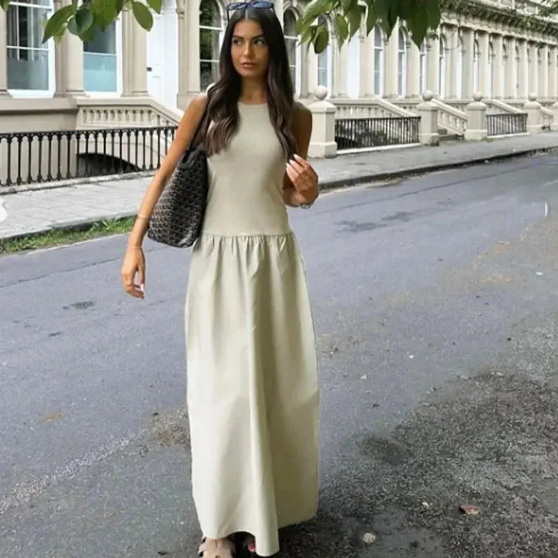 Vestido Longo Sem Mangas Alessandra
