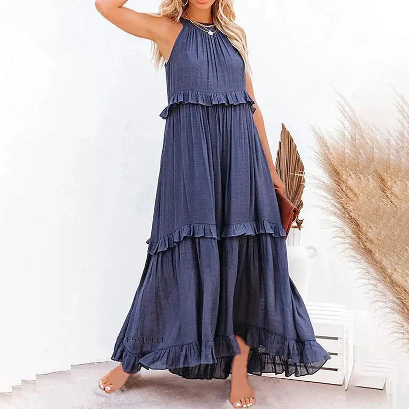 Vestido Longo Sem Mangas Sólis
