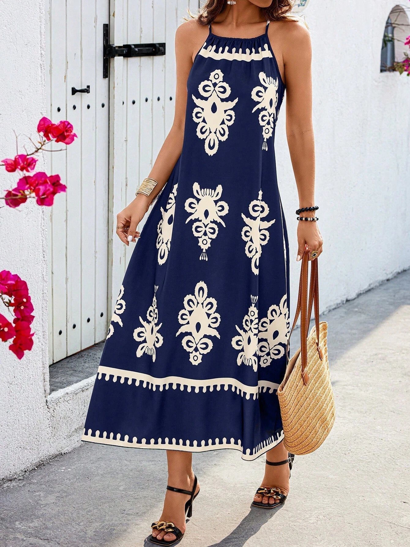 Vestido Longo Solto com Alças Finas - Bianca