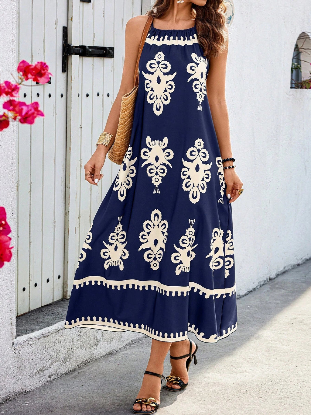 Vestido Longo Solto com Alças Finas - Bianca