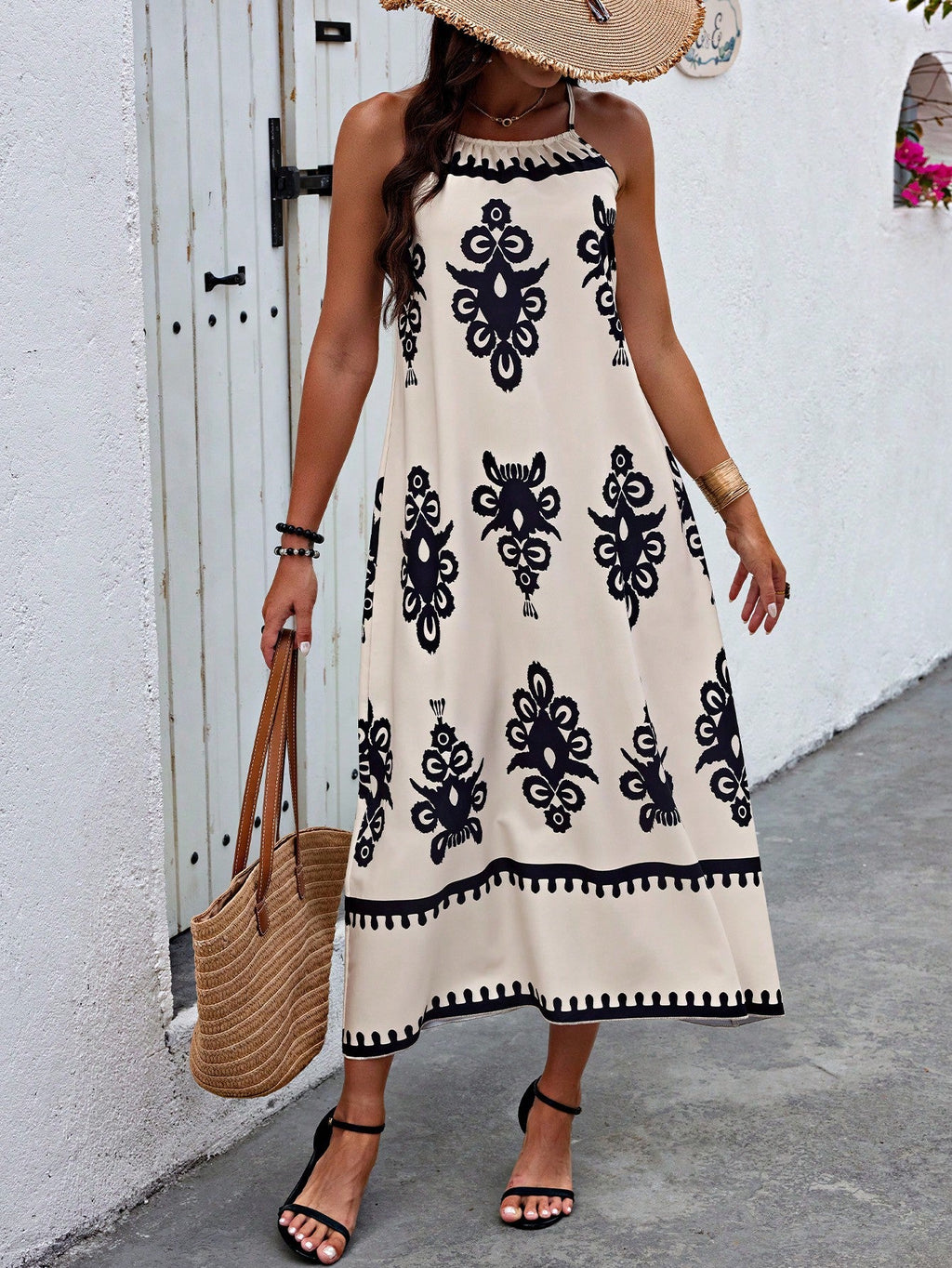 Vestido Longo Solto com Alças Finas - Bianca