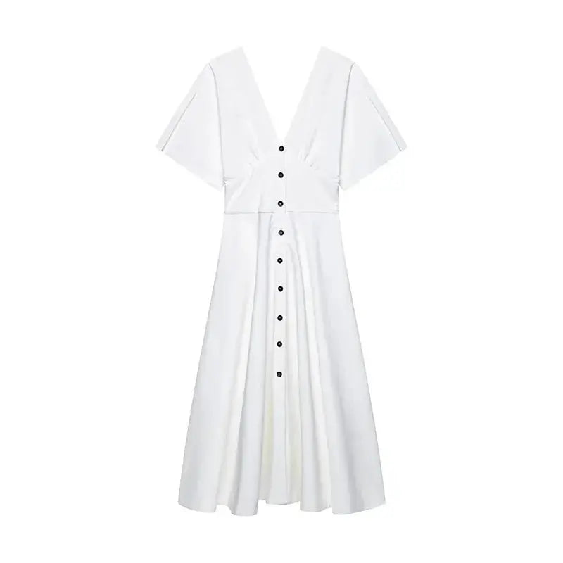 Vestido Longo com Decote em V Érica