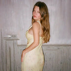 Vestido Longo com Decote em V Sem Mangas Ivana