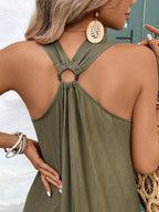 Vestido Feminino Longo com Decote em V