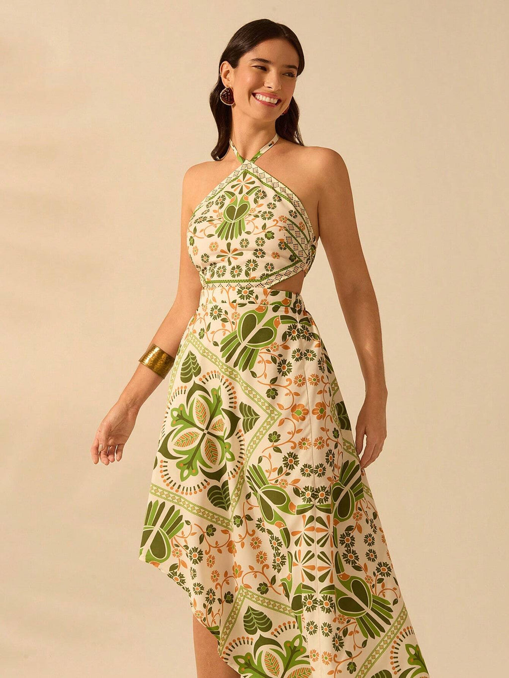 Vestido Longo com Decote Halter - Juliana