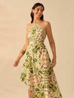 Vestido Longo com Decote Halter - Juliana
