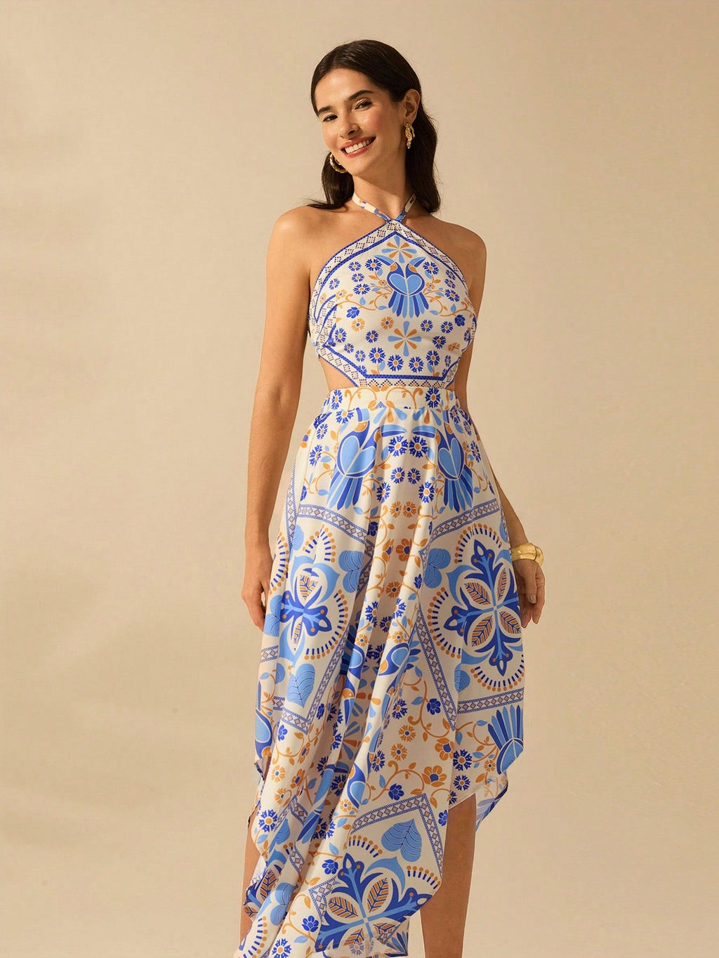 Vestido Longo com Decote Halter - Juliana