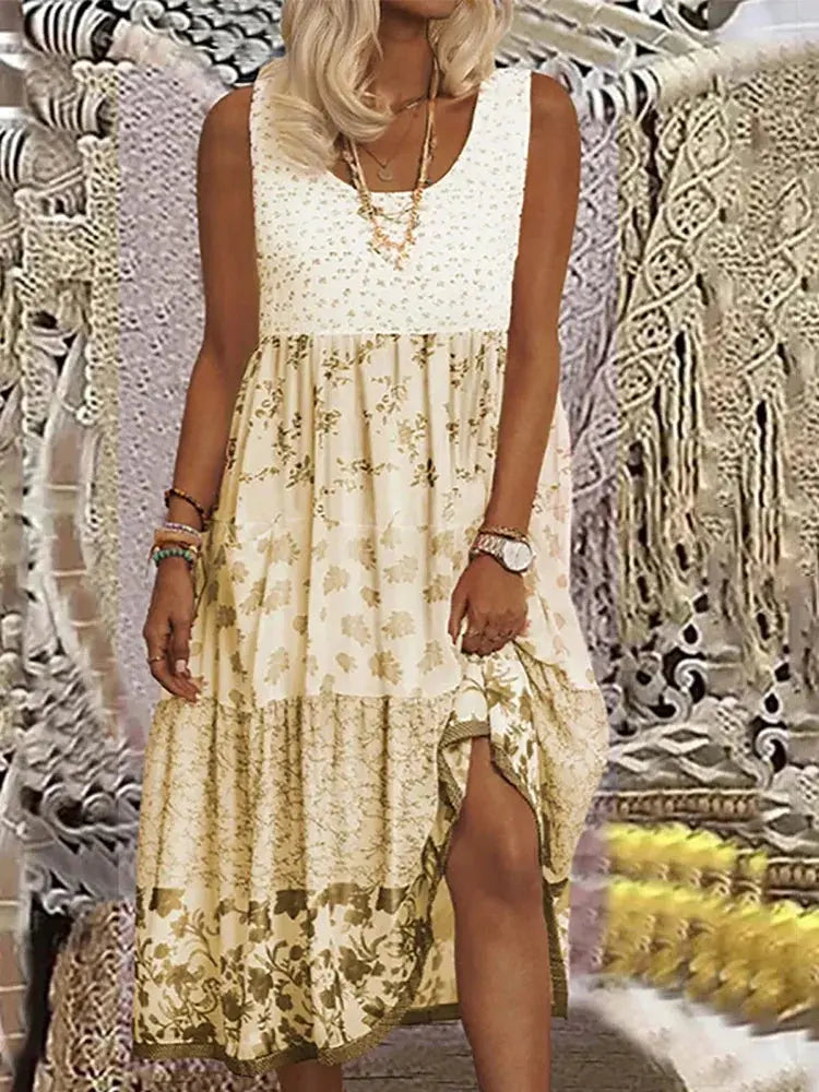 Vestido Midi Estampado Carina