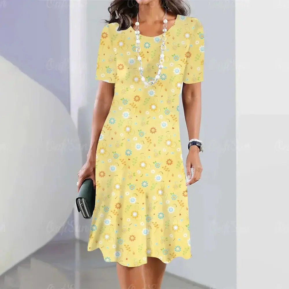 Vestido Midi Estampado Rafaelle