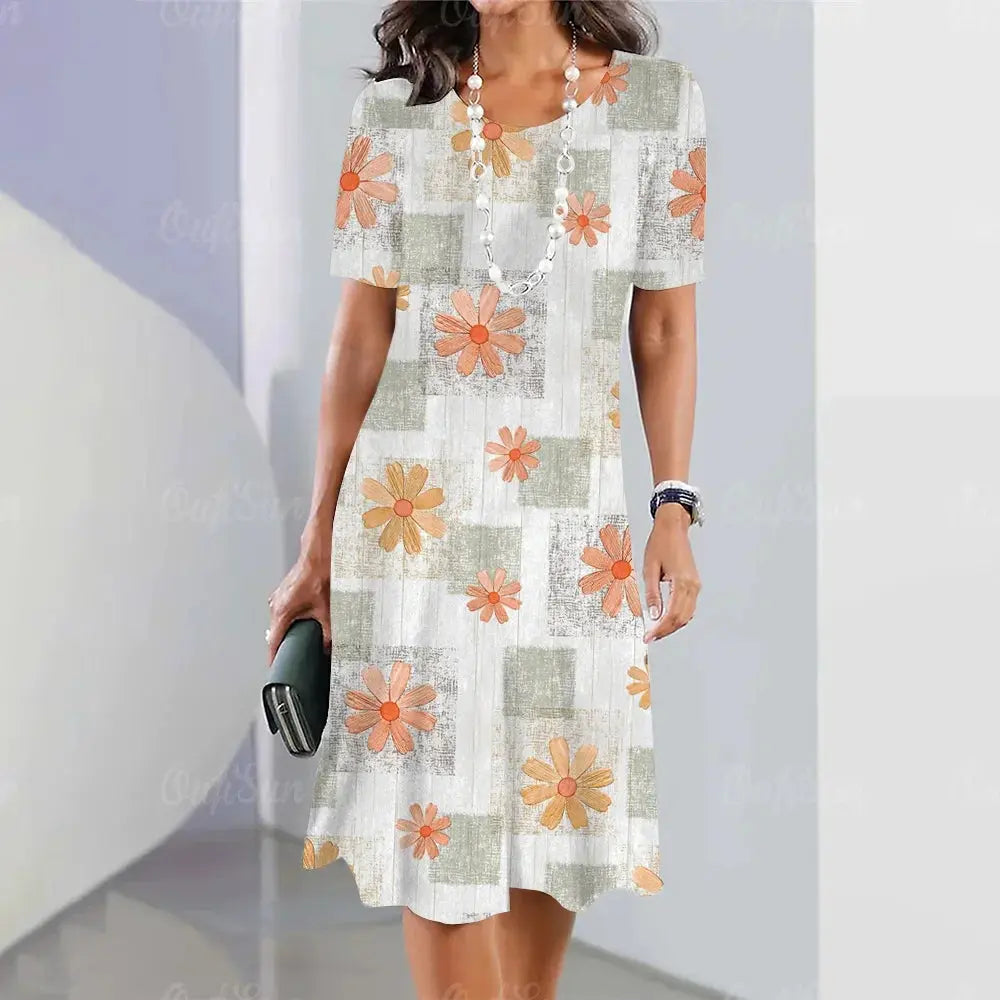 Vestido Midi Estampado Rafaelle