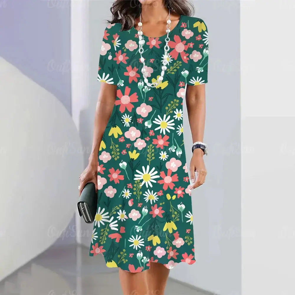 Vestido Midi Estampado Rafaelle