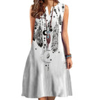 Vestido Midi Estampado Sem Mangas Amélia
