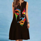 Vestido Midi Estampado Sem Mangas Amélia