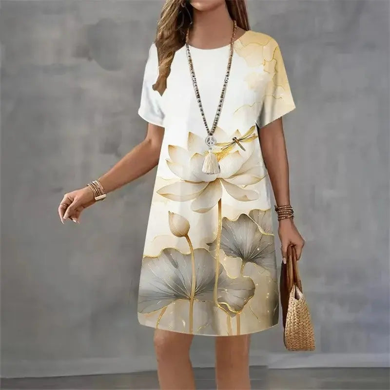 Vestido Midi Estampado Serena