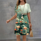 Vestido Midi Estampado Serena