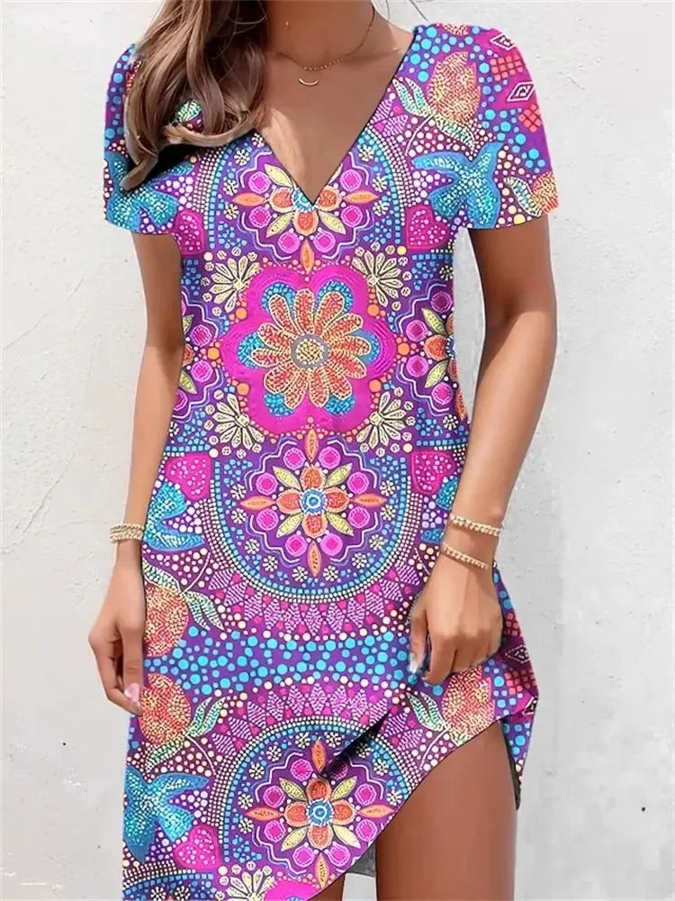 Vestido Midi Estampado Verena