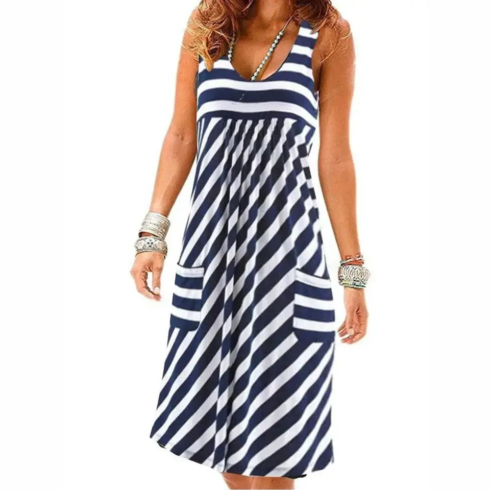 Vestido Midi Listrado Ivone