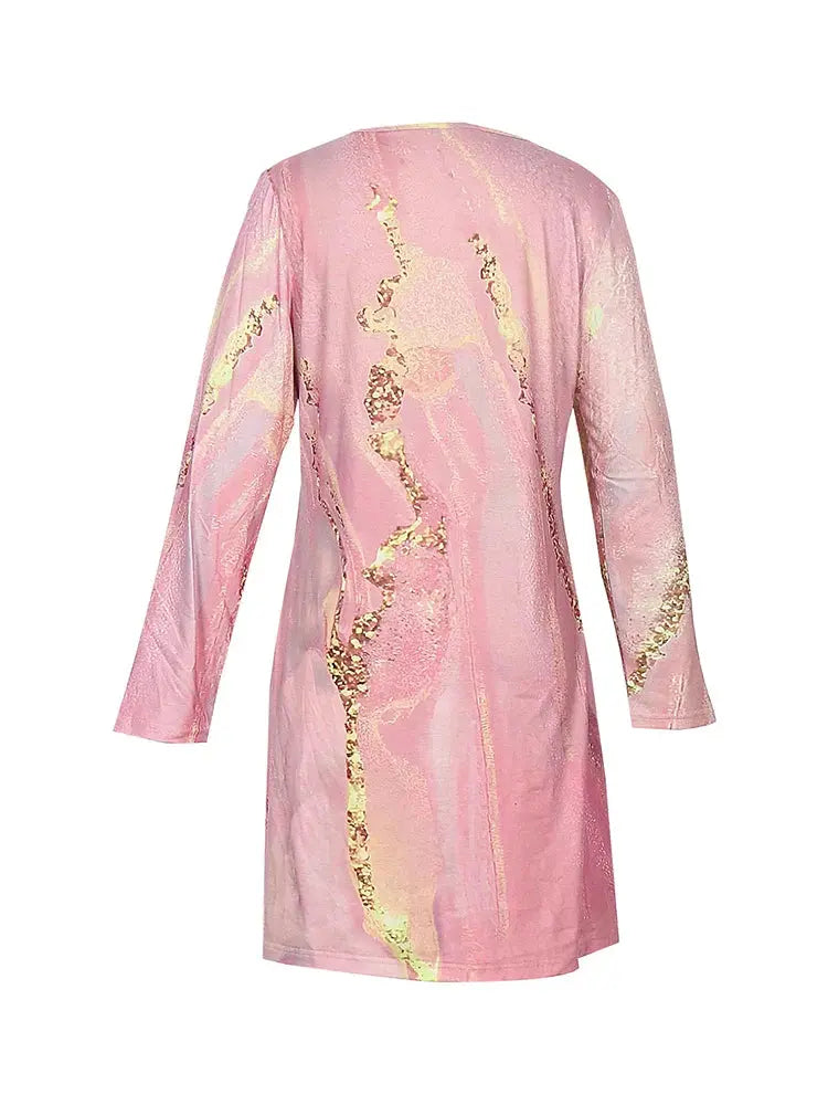 Vestido Midi Rosê Gold com Gola V