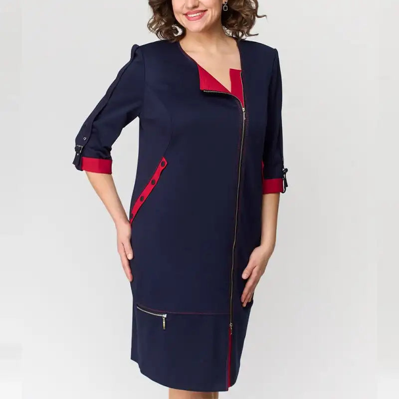 Vestido Midi Premium com Zíper Lateral – Marcela