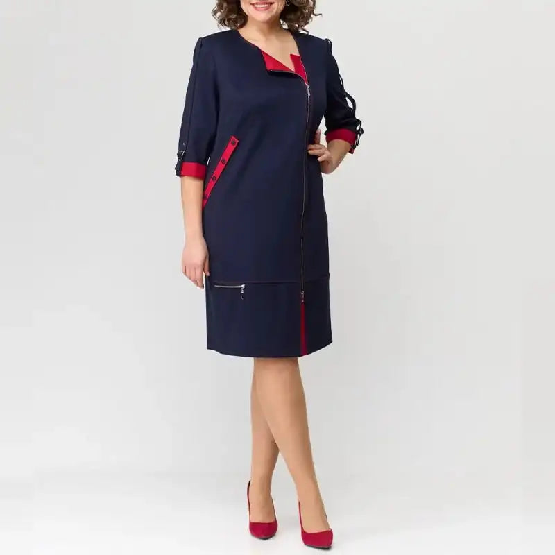 Vestido Midi Premium com Zíper Lateral – Marcela