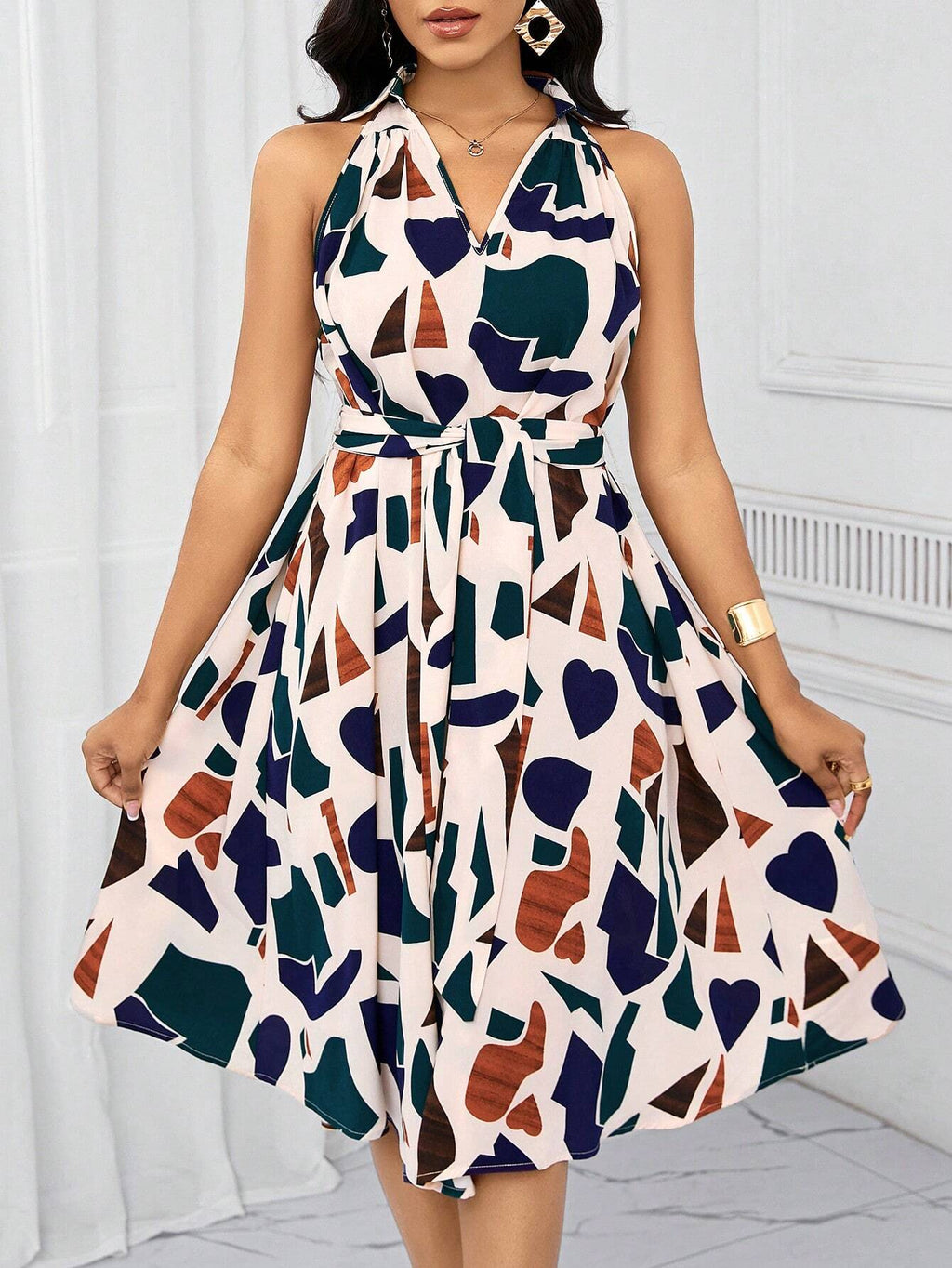 Vestido com Laço na Cintura - Elisa