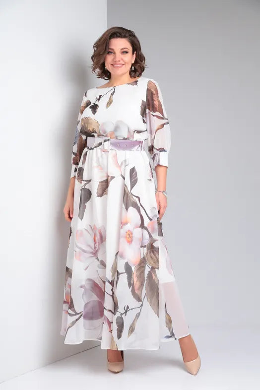Vestido Orquídea com Cinto Elegante