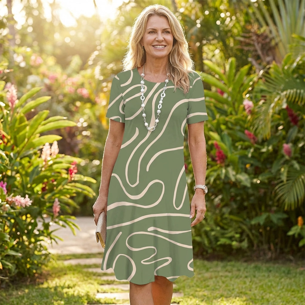 Vestido Midi Estampado Adrienne