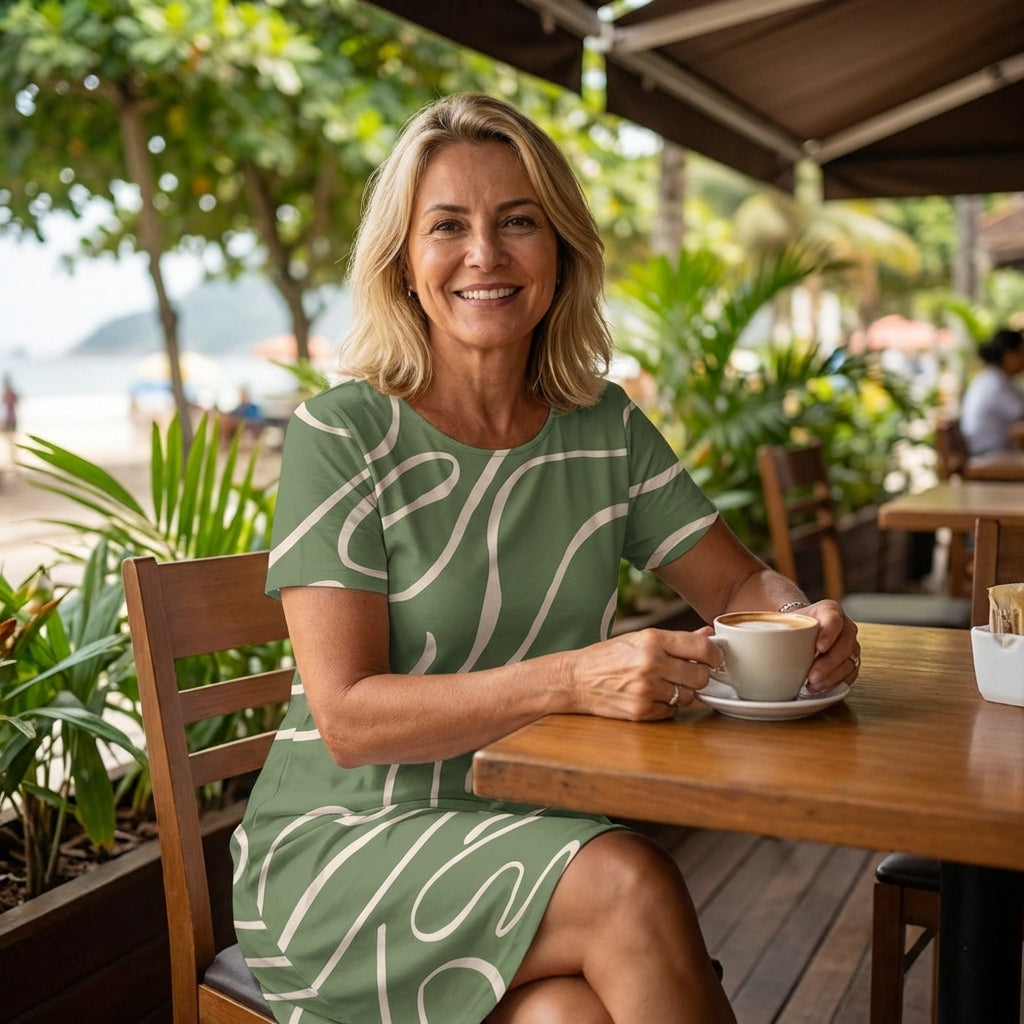 Vestido Midi Estampado Adrienne