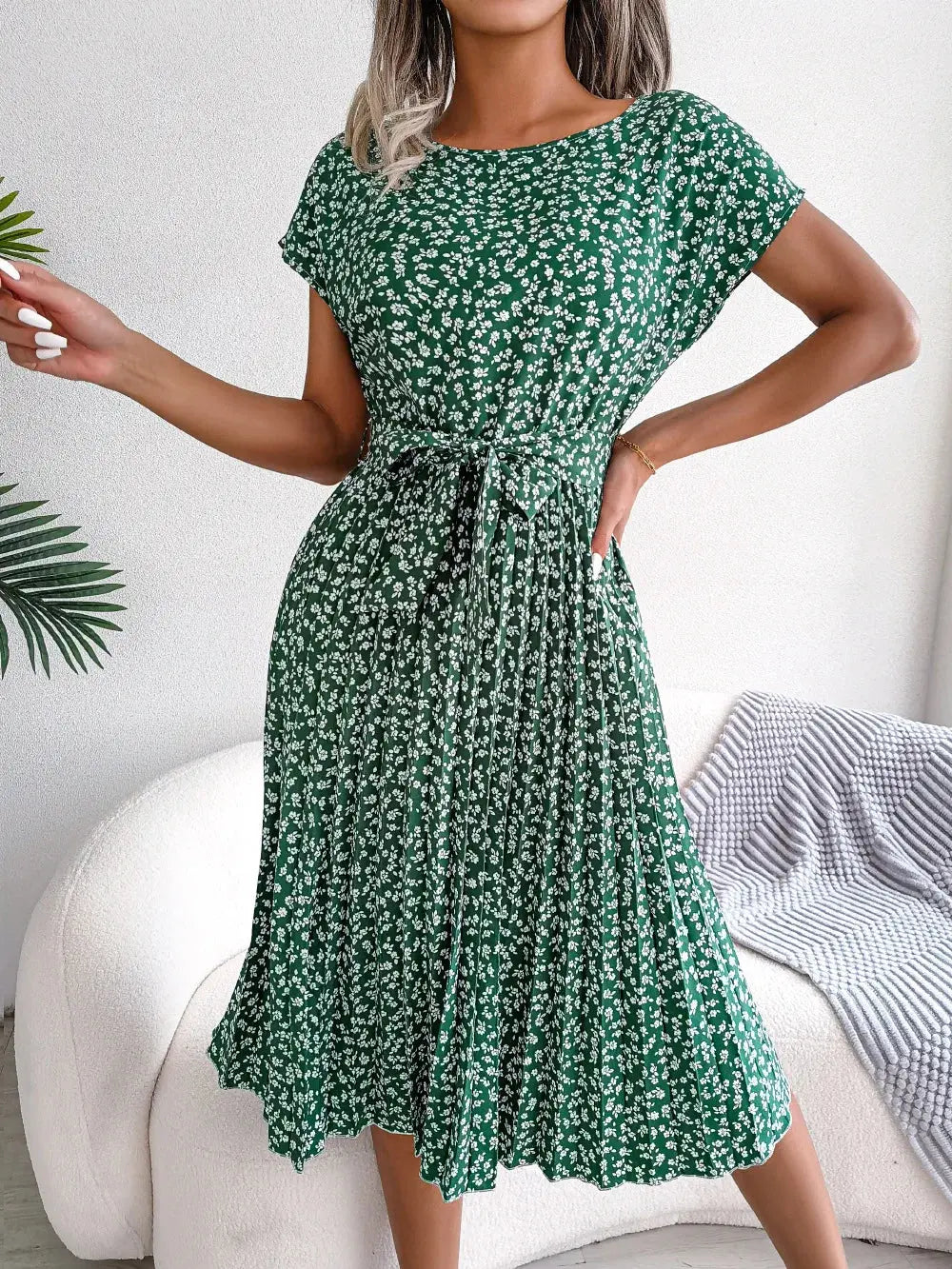 Vestido Longo Plissado Floral Florisa