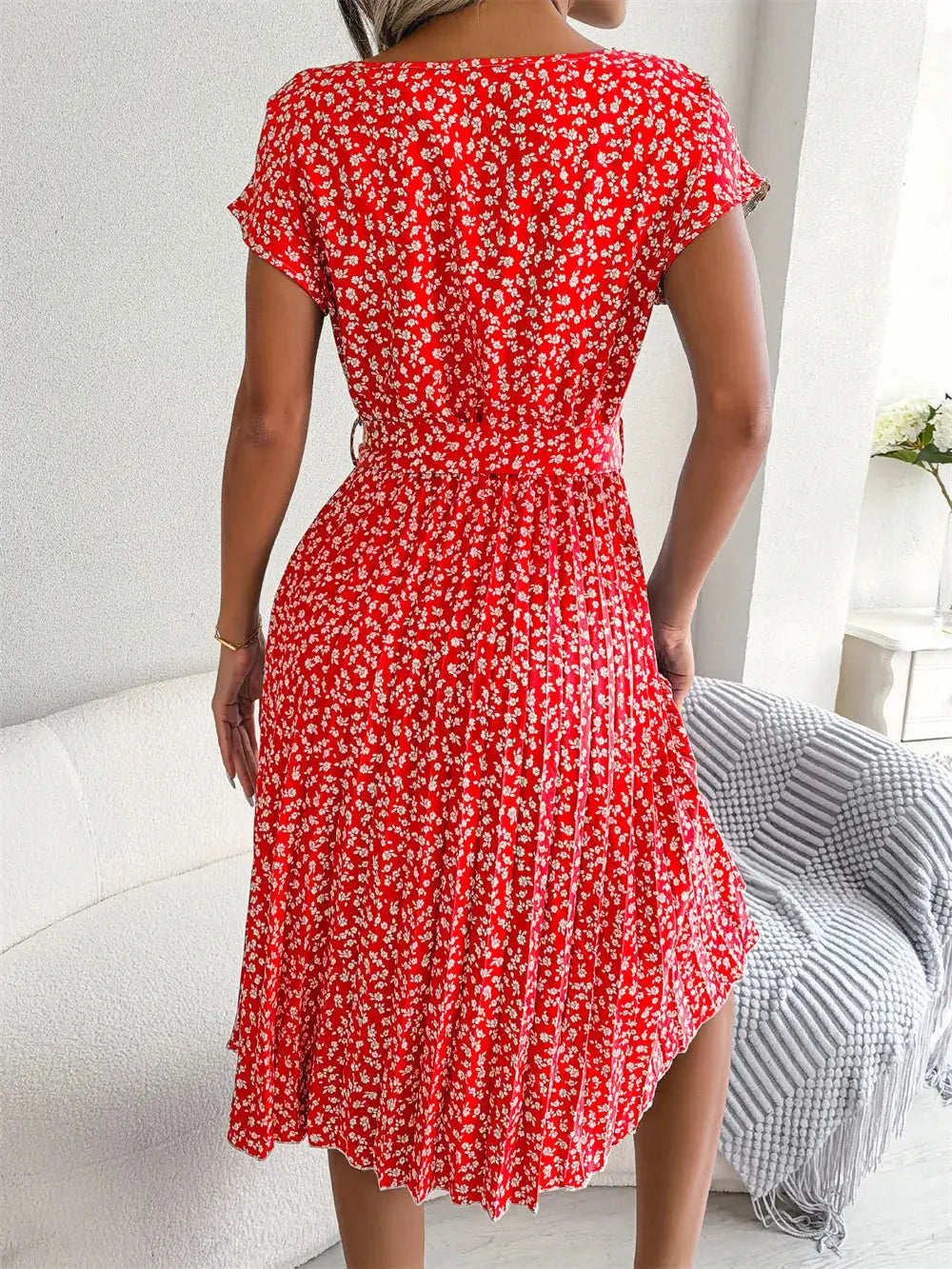 Vestido Longo Plissado Floral Florisa