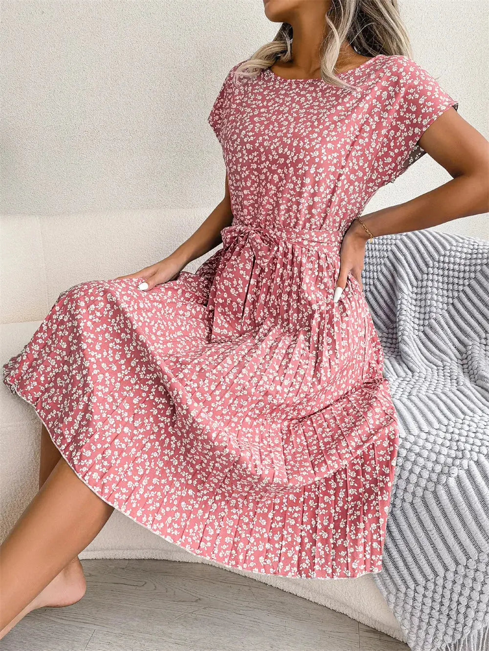 Vestido Longo Plissado Floral Florisa
